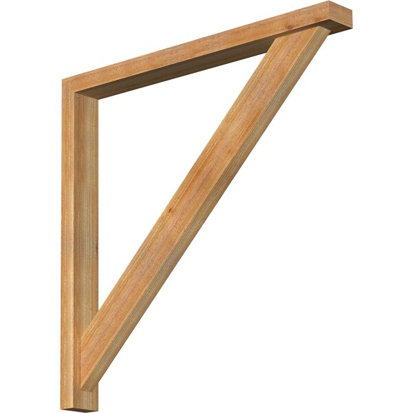 Ekena Millwork Traditional Block Rough Sawn Bracket w/ Offset Brace, Western Red Cedar, 4"W x 38"D x 38"H BKT0402X38X38TRA05RWR - main